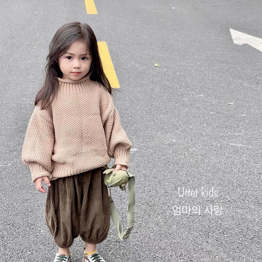 ÁO LEN CỔ CAO FORM RỘNG DÀNH CHO BÉ GÁI VÀ BÉ TRAI PHONG CÁCH HÀN QUỐC