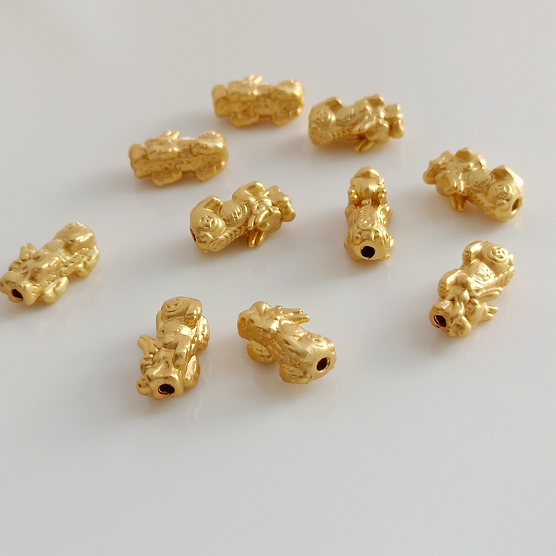 Chuỗi Hạt Đeo Tay Bằng Đồng Mạ Vàng 18k Thiết Kế Đục Lỗ Thời Trang DIY