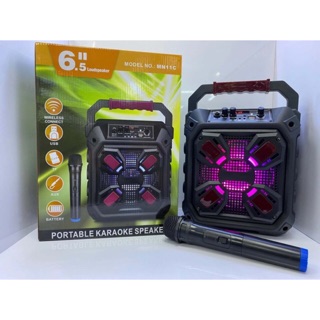 LOA KARAOKE MINI [100W] MN11C+ TẶNG KÈM MIC KO DÂY ， Nhà máy trực tiếp di động loa siêu trầm âm thanh di động ngoài trời