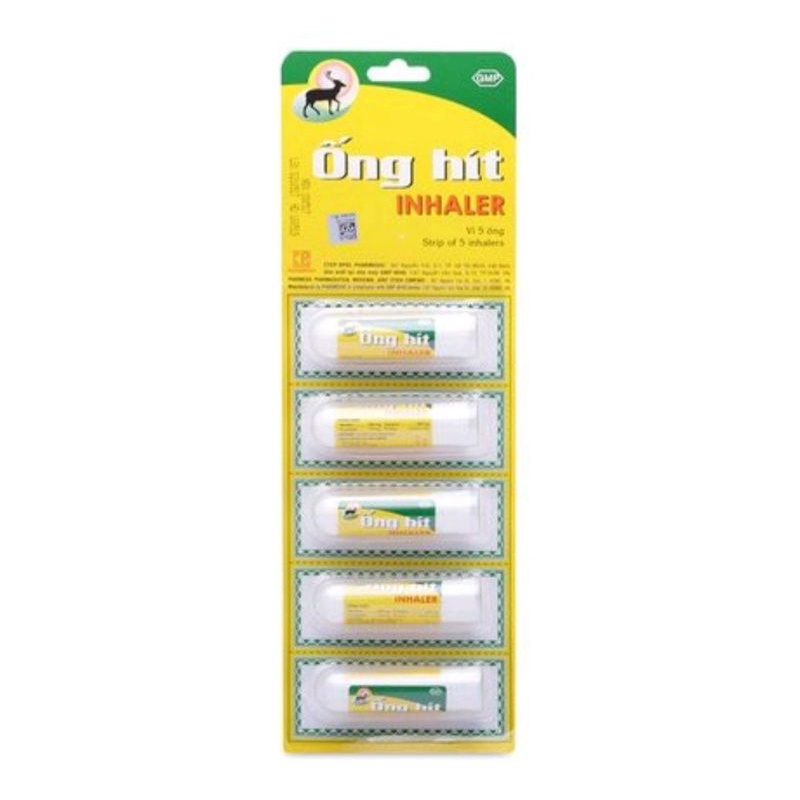 Ống hít chống nghẹt mũi Inhaler ⚡ Tặng quà ⚡ Vỉ 5 ống Giúp thông mũi, Giảm nghẹt mũi