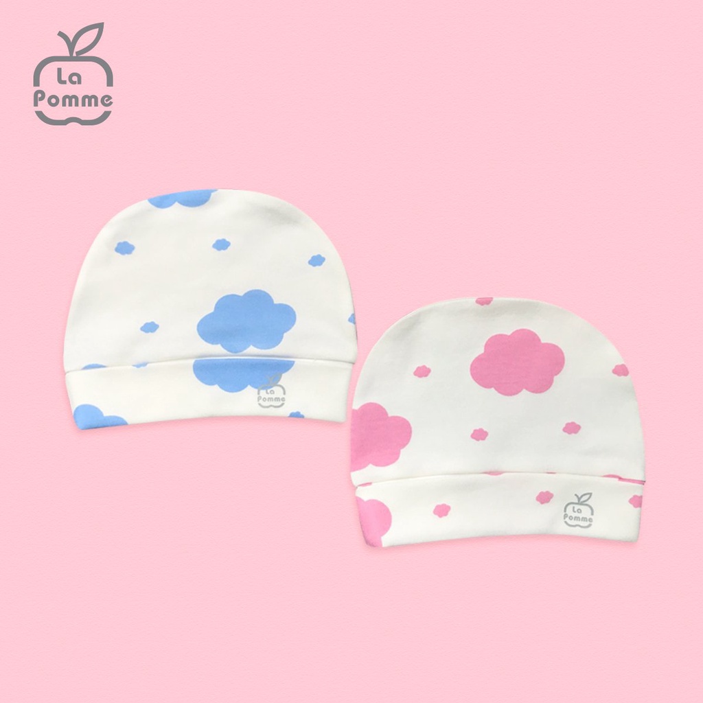 Set 2 mũ sơ sinh La Pomme cotton cao cấp mềm mịn thoáng mát thấm hút cho bé trai bé gái Sơ sinh GH002 H004 H001