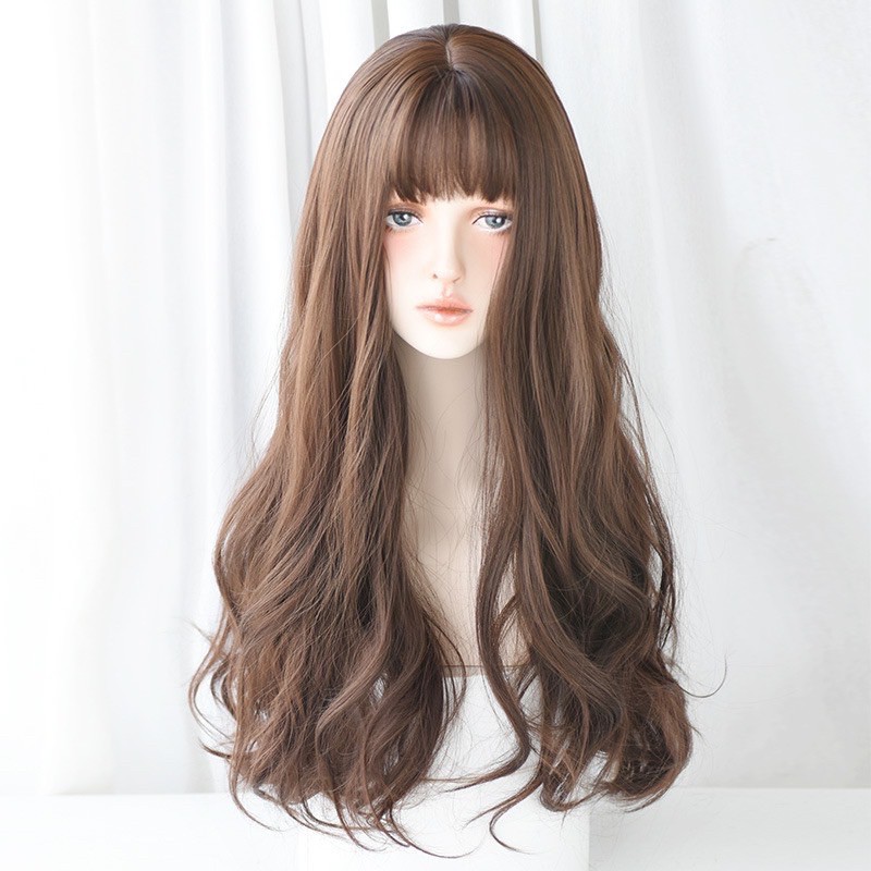 Tóc Giả Nguyên Đầu Xoăn Dài Phong Cách Hàn Quốc Siêu Đẹp