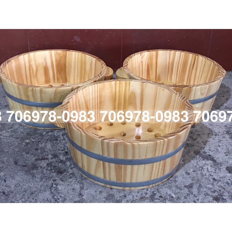 Chậu gỗ ngâm tay chân kết hợp làm nail xả kho