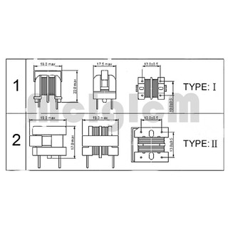 5pcs UU9.8 common mode inductor filter line diameter
