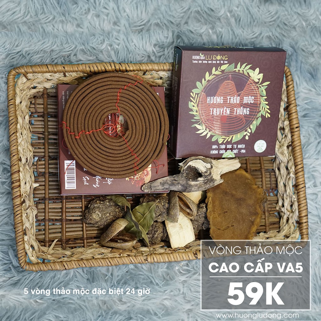 Hương nhang sạch vòng thảo mộc Hương sạch Lư Đồng - Dòng cao cấp VA5
