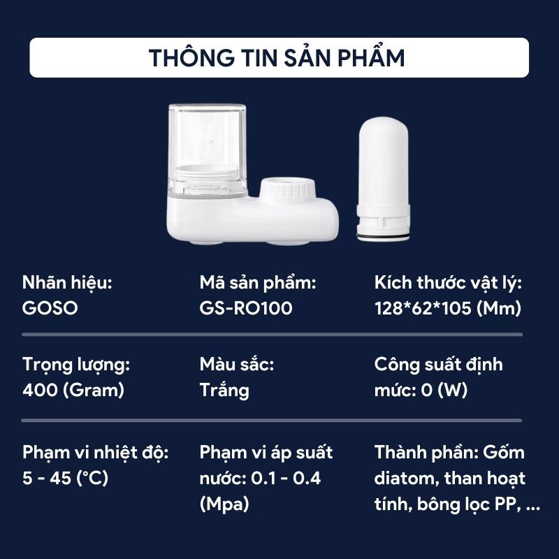 Đầu Lọc Nước Tại Vòi Thế Hệ Mới GOSO, Lọc Nước Tại Vòi Với 5 Lớp Khử Clo Dư Cải Thiện Màu Nước Lắp Ráp Đơn Giản Tiện Lợi
