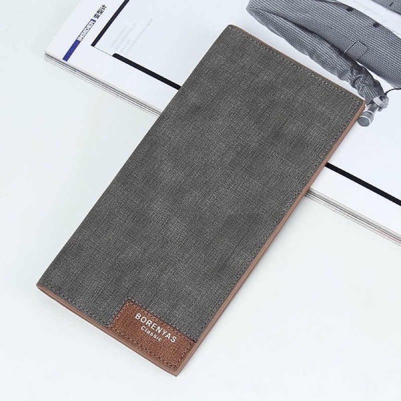Bóp/ Ví dài nam nữ unisex da PU mềm nhiều ngăn trơn đơn giản sang trọng