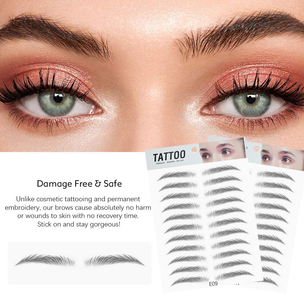 Miếng Dán Giả Xăm Lông Mày / Lông Mày 4D Tự Nhiên Kháng Nước Lâu Trôi