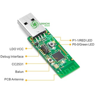 USB CC2531 Flash Zigbee2MQTT Kết Nối Zigbee các hãng (Hỗ trợ HomeAssistant)