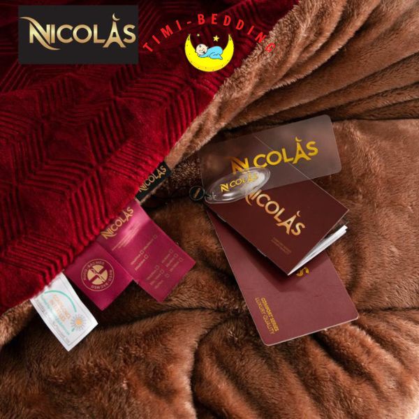 Chăn lông cừu pháp NICOLAS mẫu mới 2022 chính hãng, nhập khẩu kích thước 200 x 230 cm, nặng 4,5kg - Timibedding