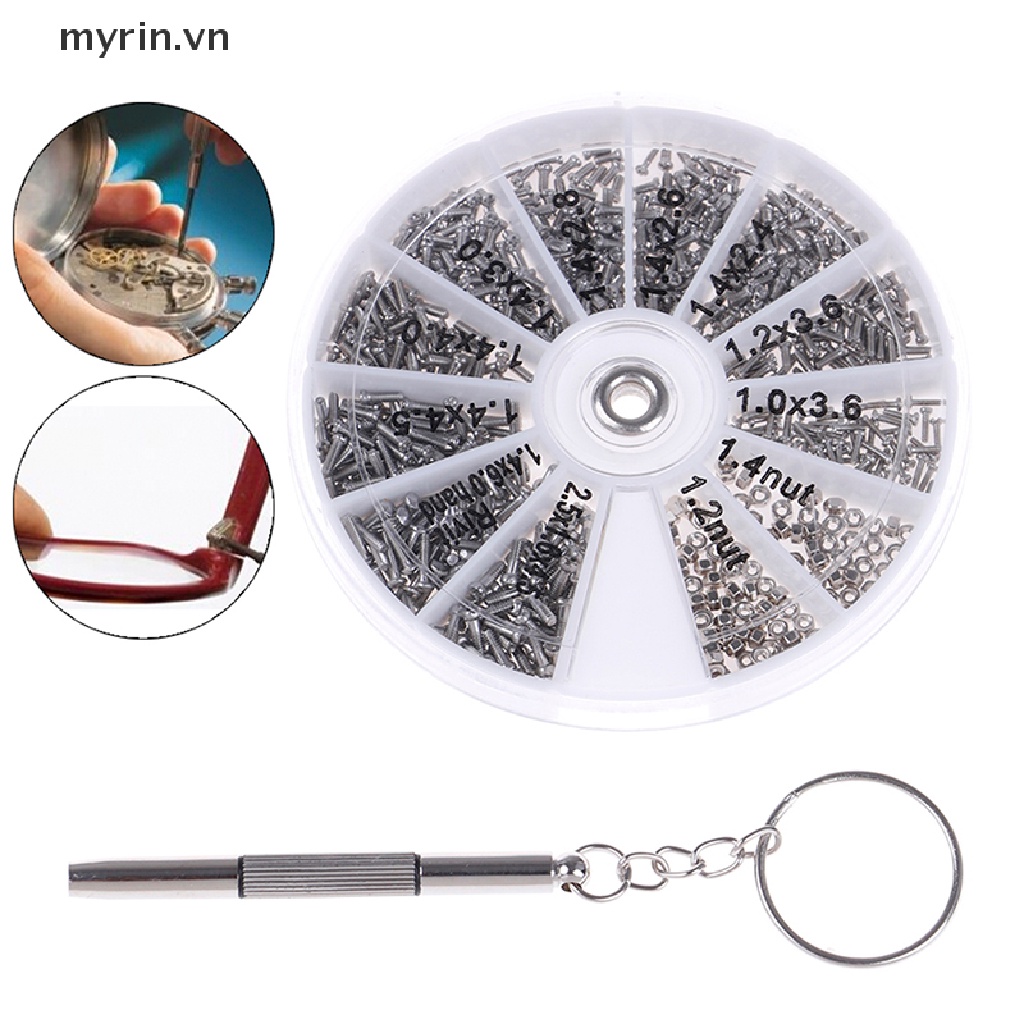 Set 1000 Ốc Vít Nhỏ + Chìa Vít Dùng Để Sửa Chữa Mắt Kính / Đồng Hồ Đeo Tay /  Vn VN VN