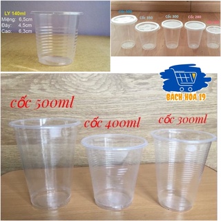 ⚡️Rẻ vô địch⚡️(Set 10) Cốc nhựa ped mỏng dùng 1 lần, sinh nhật, mang về (5 cỡ 140ml - 500ml) - hàng đẹp dày dặn