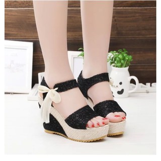Giày đế xuồng thắt nơ cao cấp