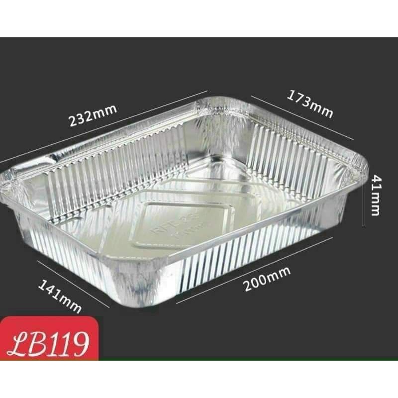 Khuôn giấy bạc nấu,nứơng đồ ăn hình chữ nhật 1 sét 10 cái