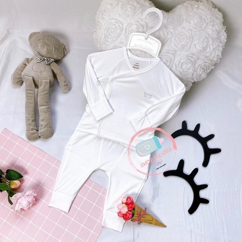 Bộ sơ sinh cài lệch petit họa tiết Nous cho bé