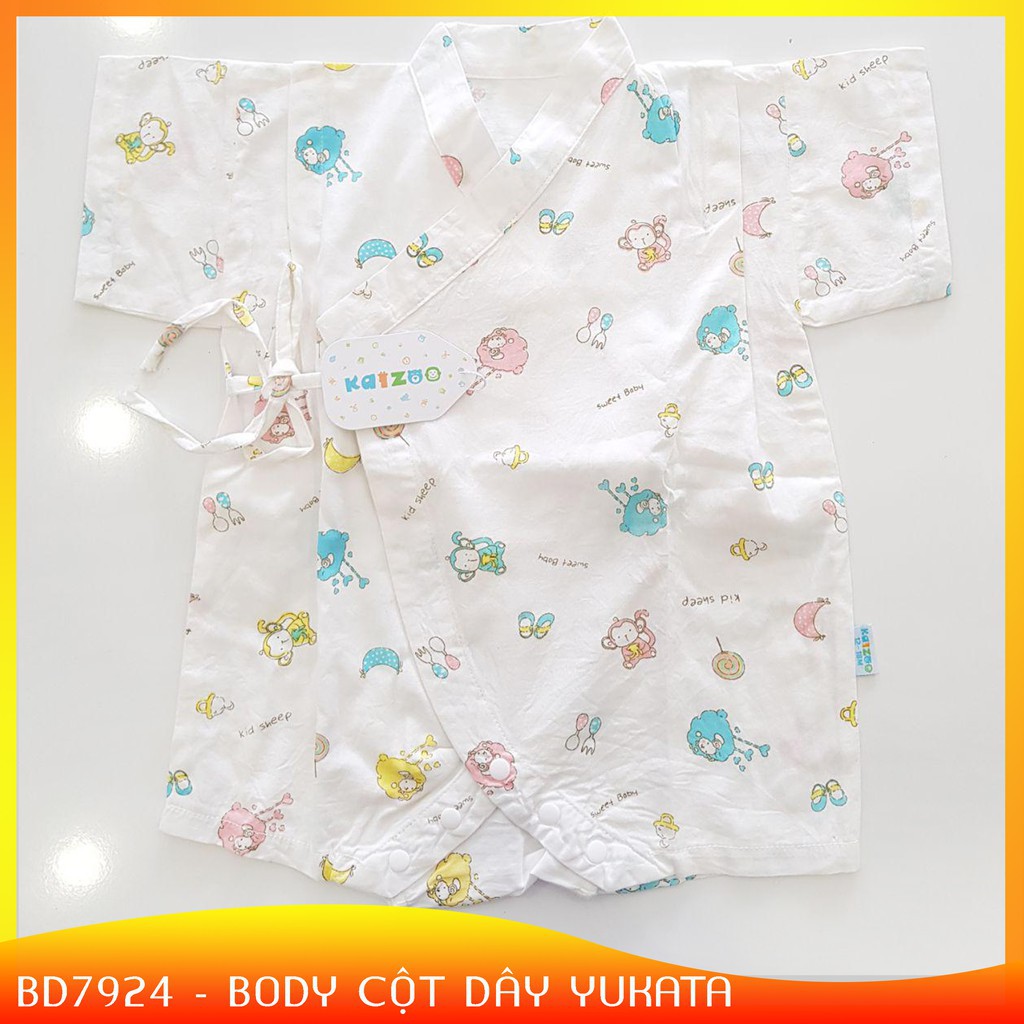 Body Tay ngắn cột dây yukata hình Khỉ trắng Bé 0-24M (RBD7924)