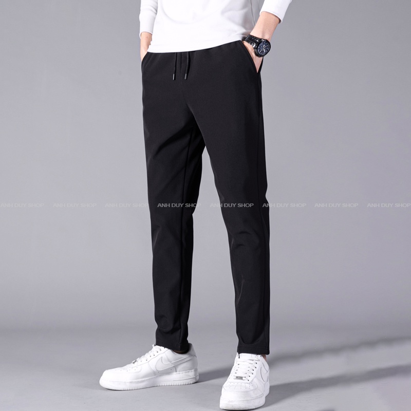 Quần Thể Thao Nam Nữ Dài Trơn Basic Ống Suông Thun Poly Phong Cách Thể Dục Unisex ANH DUY SHOP QD02