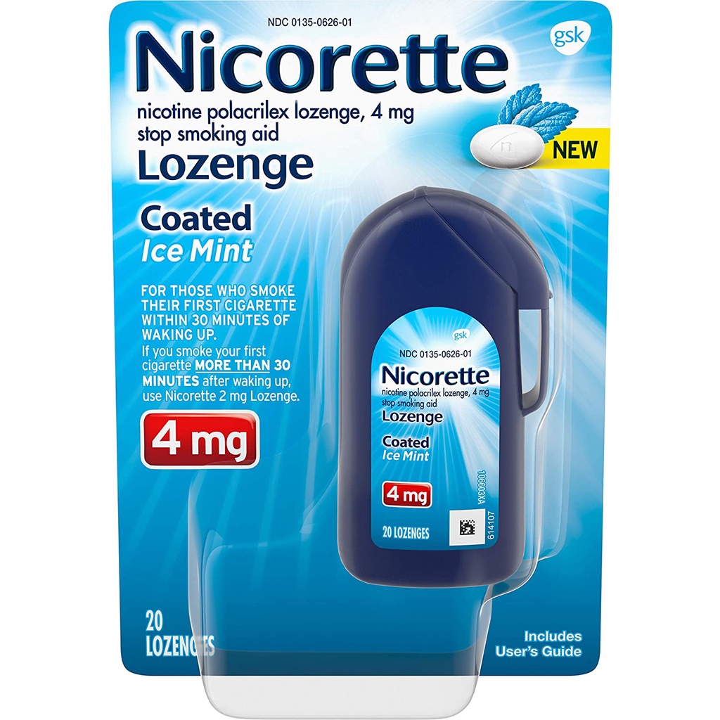 [DATE 05/2024] NICORETTE 4MG - 20 COATED NICOTINE LOZENGES (20 VIÊN NGẬM)