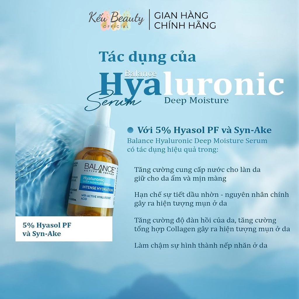 Serum cấp nước dưỡng ẩm Balance Active Formula Hyaluronic Deep Moisturizing 30ml