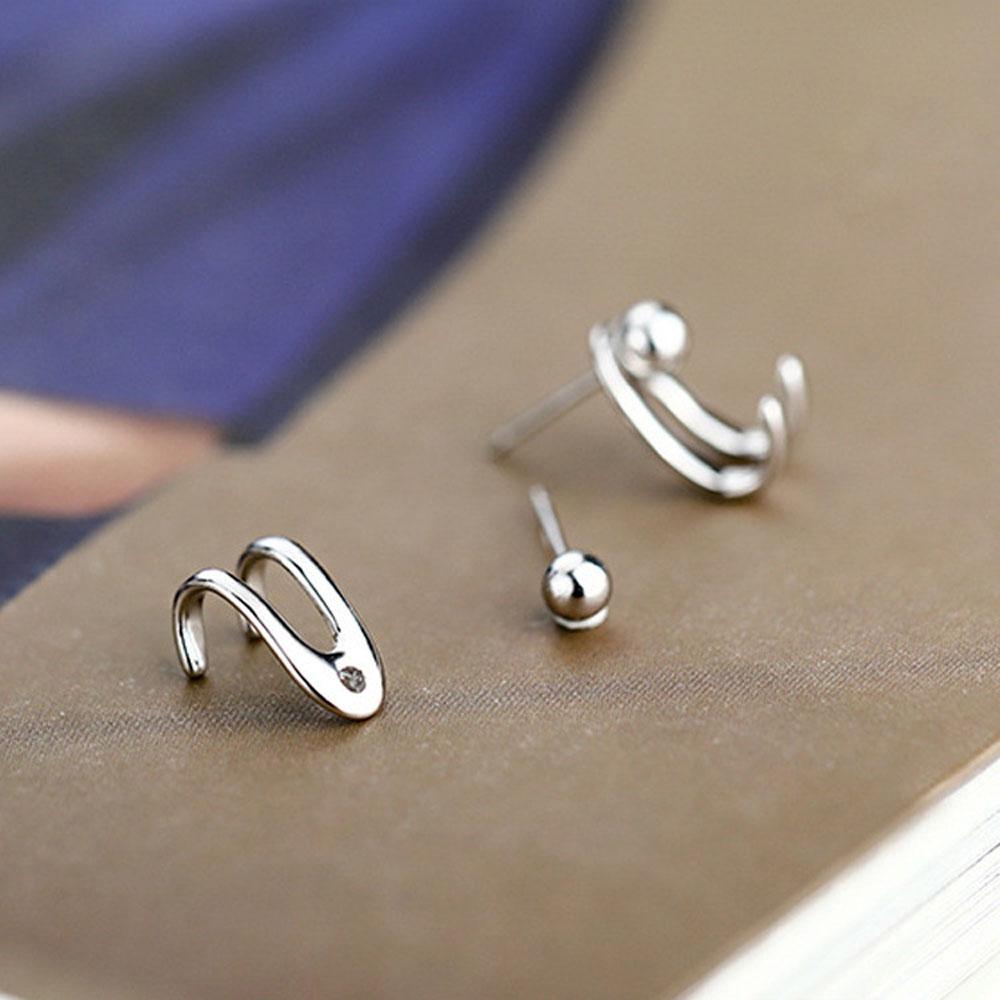 Khuyên Tai Kim Loại Đính Hạt Đơn Giản Hợp Thời Trang Cho Nữ BACK2LIFE