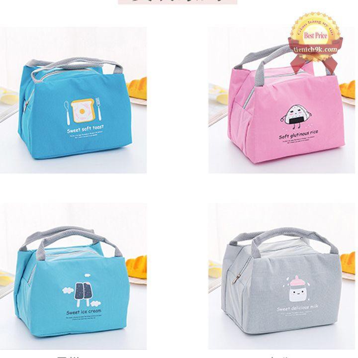 Túi giữ nhiệt đựng hộp cơm có dây kéo hình thú