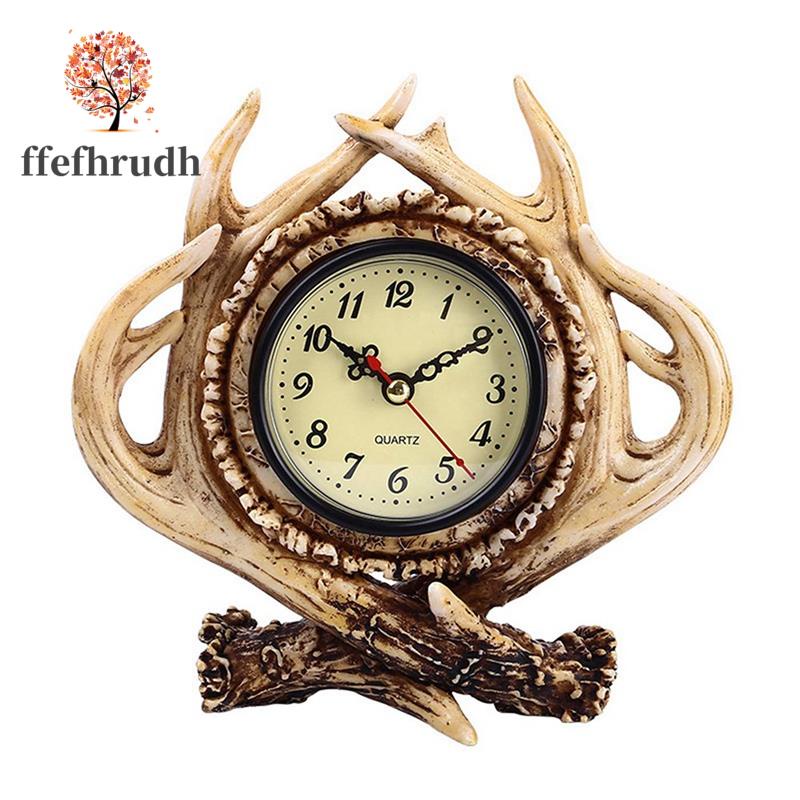 Đồng Hồ Để Bàn Hình Sừng Hươu Phong Cách Vintage