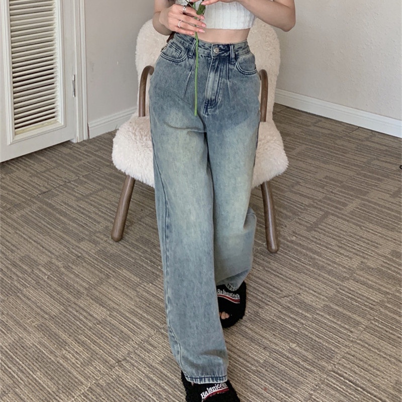 Quần Jean Nữ Lưng Cao Ống Rộng