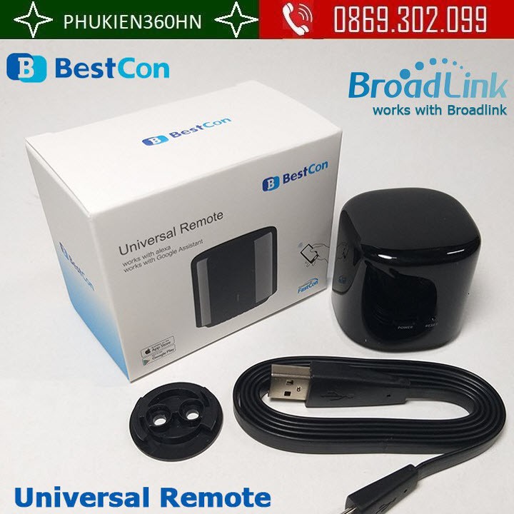 [Mã 155ELSALE giảm 7% đơn 300K] Bộ điều khiển hồng ngoại thông minh Broadlink BestCon RM4C mini