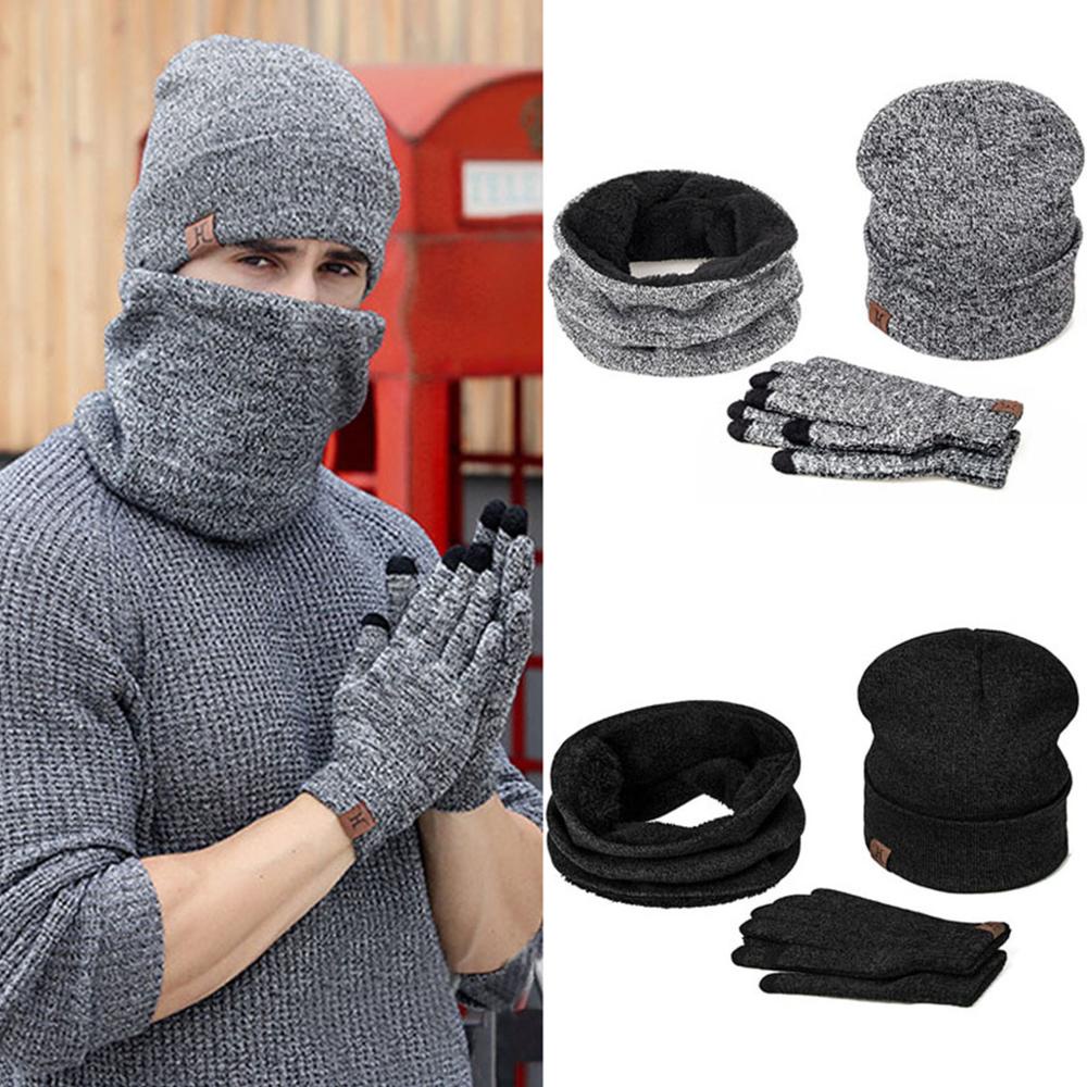 Bộ 3 món nón/khăn choàng/khăn choàng cổ giữ ấm mùa đông cho nam và nữ