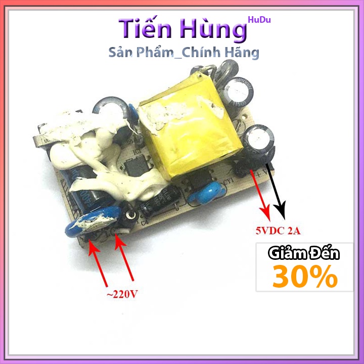 Nguồn 5V - 2A bo mạch chuyển nguồn 220vDC sang 5v 2a DC không vỏ linh kiện thiết bị điện tử