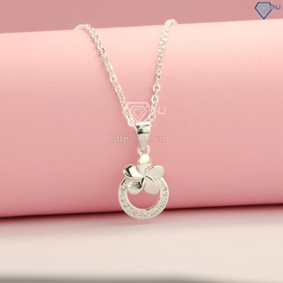 Dây chuyền bạc nữ vòng cổ bạc nữ bông mai đính đá đẹp DCN0444TRANG SỨC TNJ