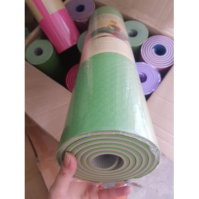 Thảm tập YOGA, GYM cao su non TPE 2 lớp chống trượt tập thể dục tại nhà 6mm - 8mm hàng chính hãng TYG-2222