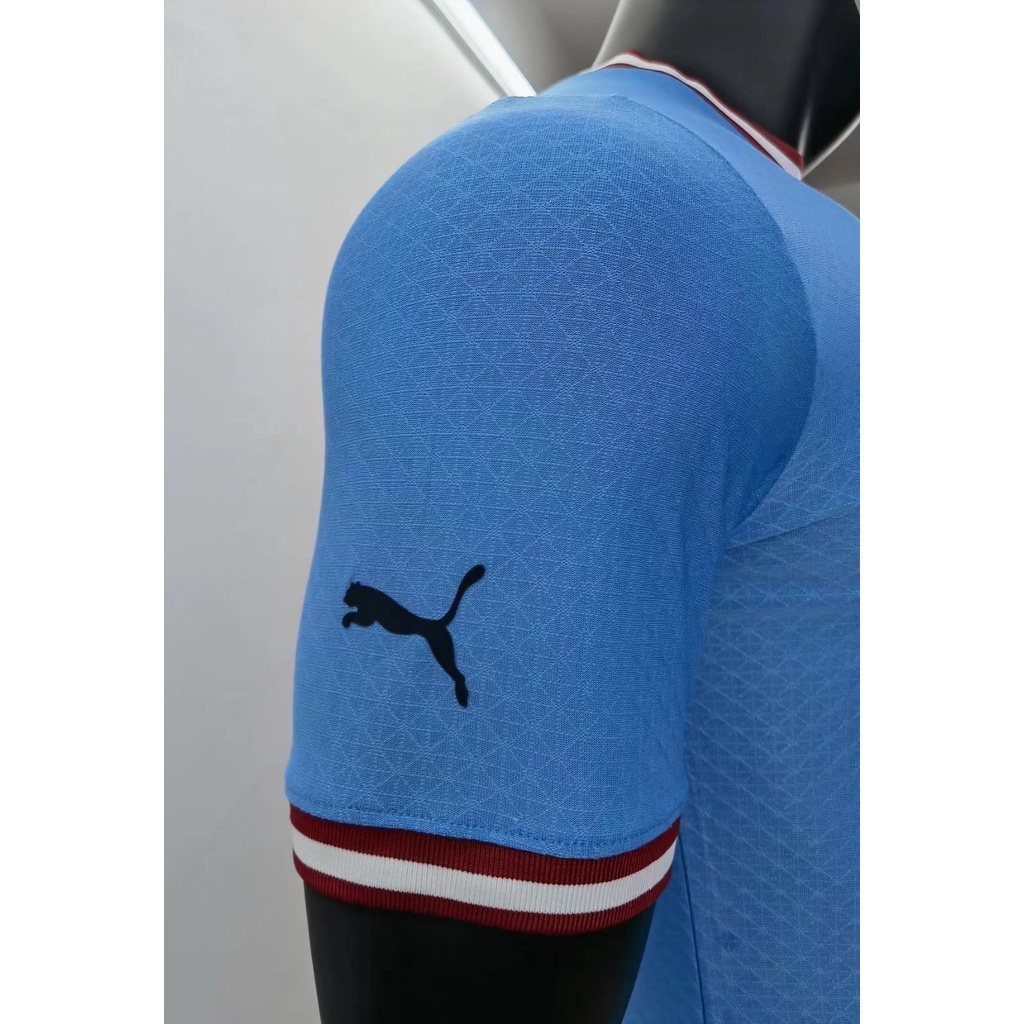 Áo Thun Đá Banh Màu Xanh In Số 2022-23 Manchester City Cho Nam