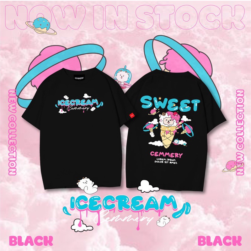 Áo Thun Cemmery " Icecream Black " | BigBuy360 - bigbuy360.vn