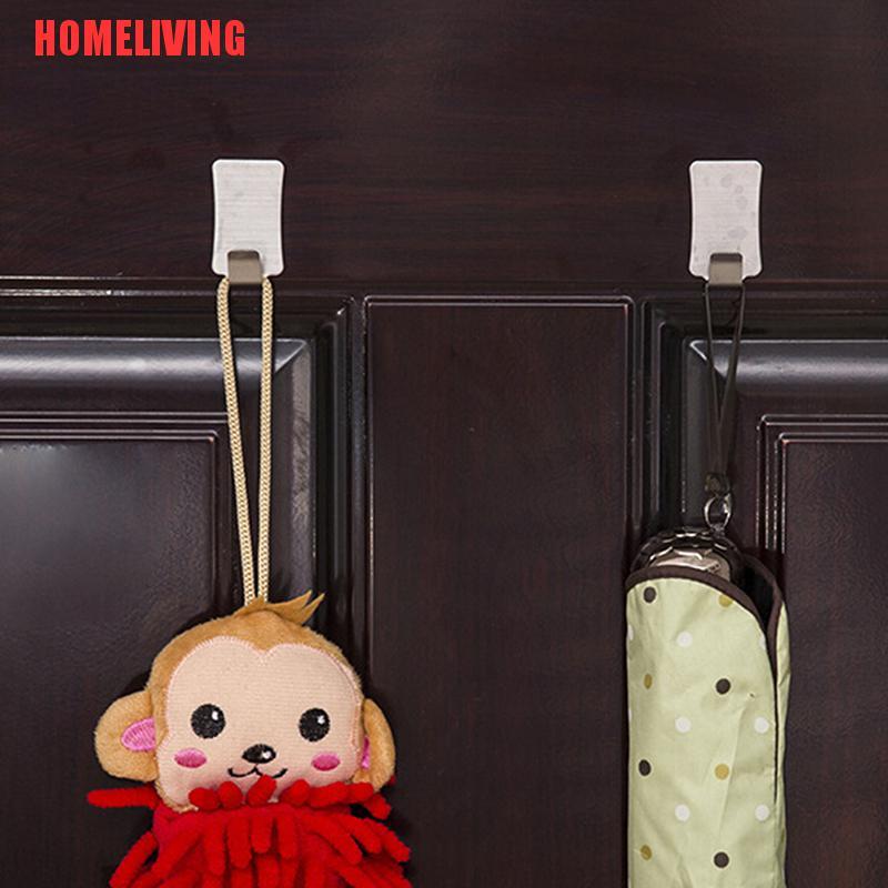 Set 6 Giá Đỡ Treo Đồ Hình Vuông Bằng Thép Không Gỉ Dán Tường / Cửa