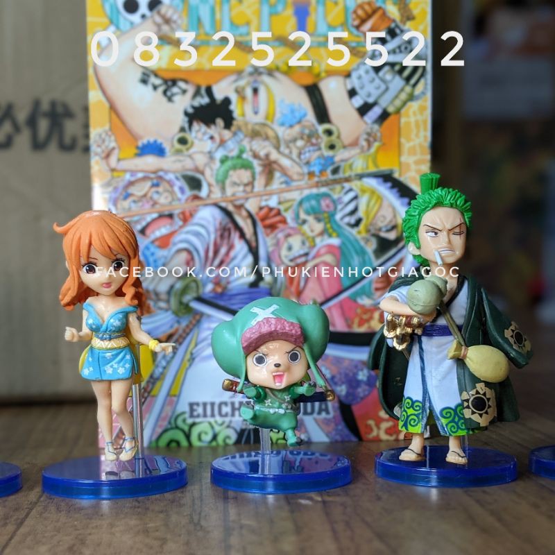 Bộ 10 mô hình nhân vật One piece Wano quốc Luffy , Zoro , Nami , Chopper , Usopp , Sanji , Tama , Kin emon