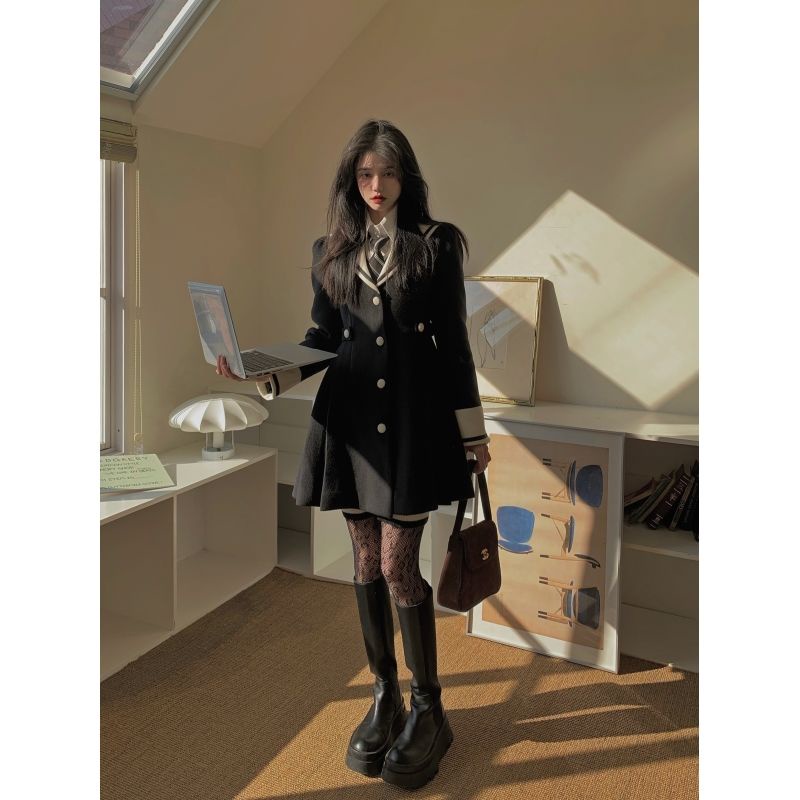 Áo Sơ Mi Len Ôm Eo Phong Cách Anh Quốc Thời Trang Mùa Xuân Cho Nữ