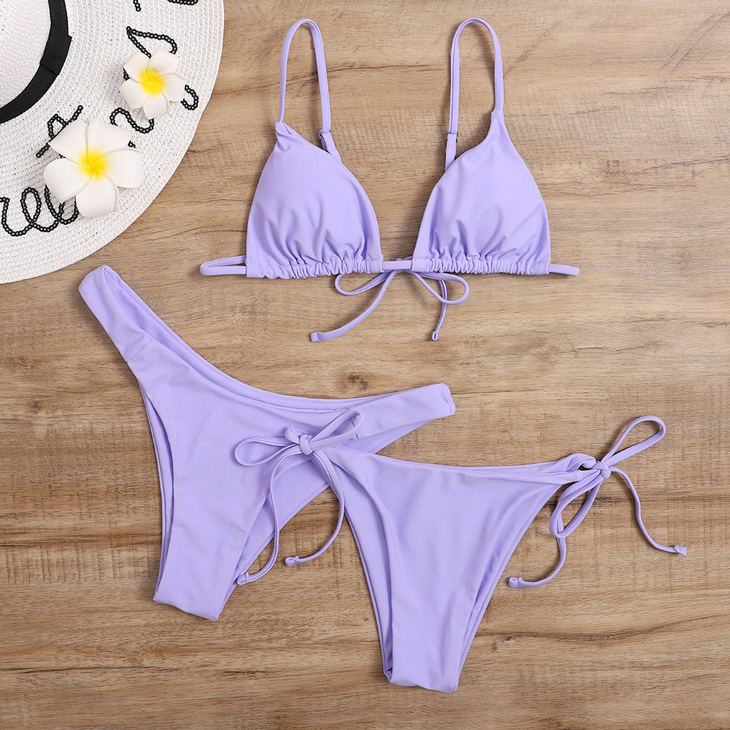Set Bikini Màu Trơn Thiết Kế Quyến Rũ Cho Phái Nữ | BigBuy360 - bigbuy360.vn