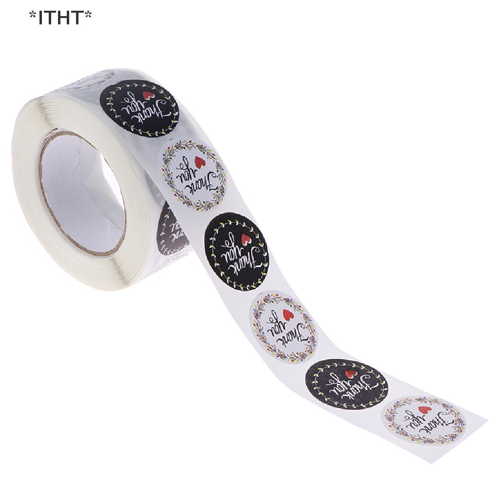 Cuộn 500 Miếng Dán Niêm Phong Bao Thư In Chữ Thank You Độc Đáo Tiện Dụng
