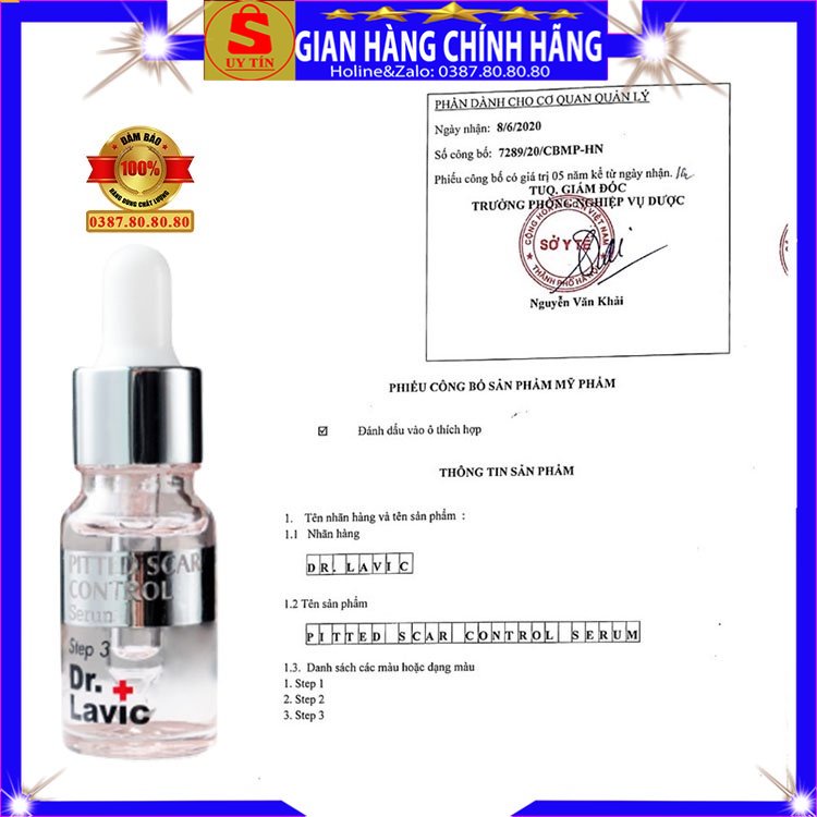 Tinh chất Serum sẹo rỗ và mụn thâm tái tạo phục hồi da step 3 Dr.lavic cho mặt body tốt nhất hiện nay coollagen sinh học