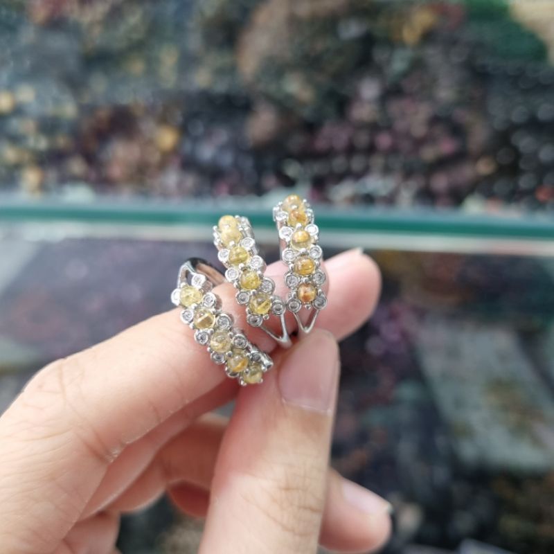 Nhẫn bạc nữ đính hạt đa T.A tóc vàng