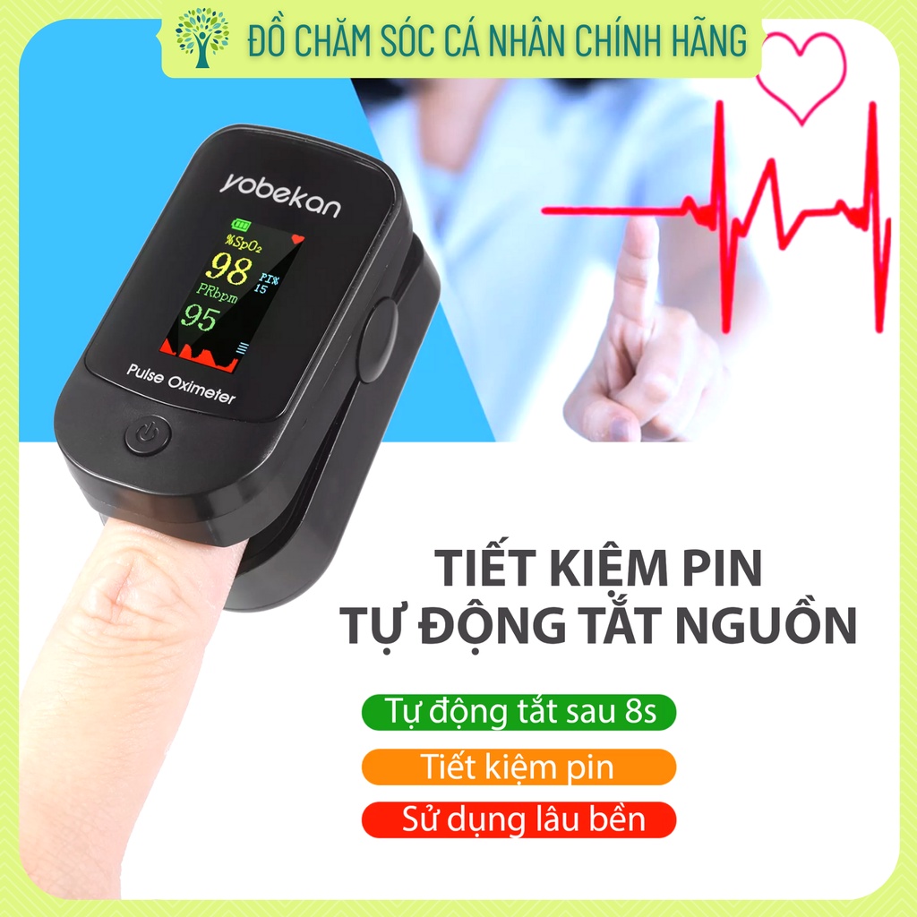 Máy đo SPO2, Máy đo nồng độ oxy trong máu và nhịp tim Pulse oximeter (KHÔNG kèm pin)