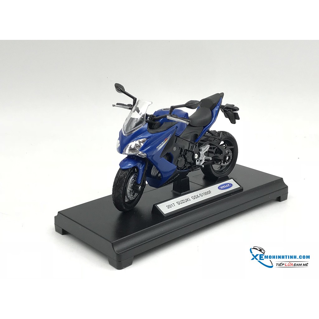 Xe Mô Hình 2017 Suzuki GSX-S1000F 1:18 Welly ( Xanh Dương )