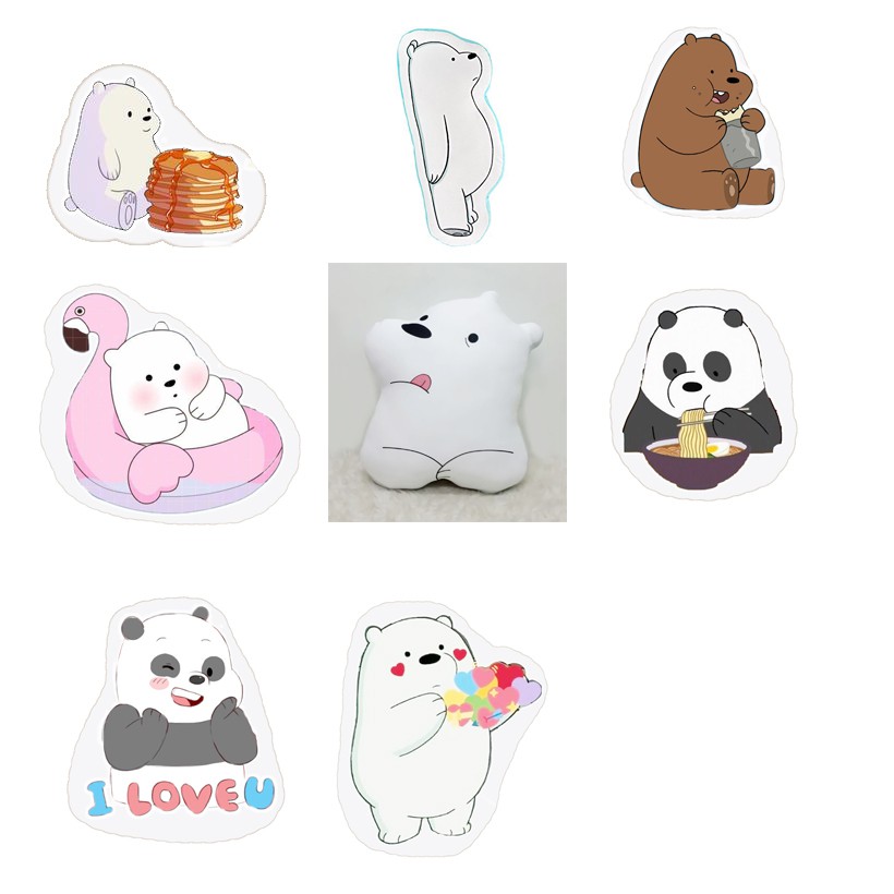 Gấu bông ba anh em gấu dạng gối 40cm GB4I10 gấu bông bare bear cute gấu bông dễ thương