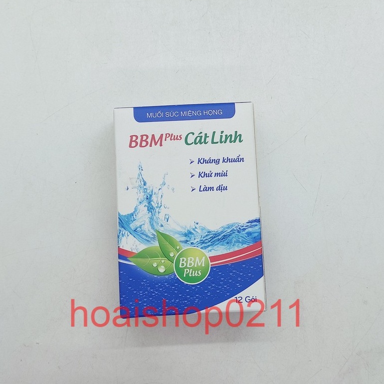 Muối súc miệng họng BBM Plus Cát Linh hộp 12 gói