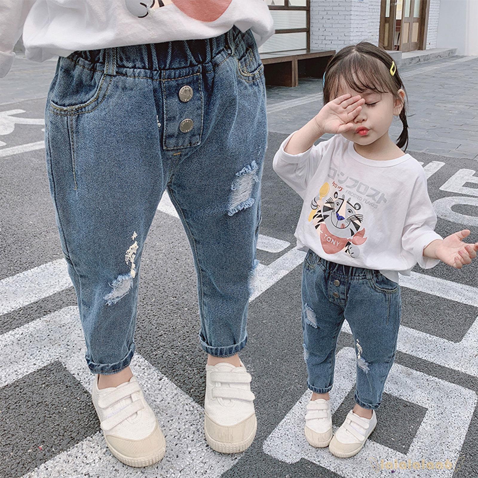 Quần Jeans Rách Lưng Thun Co Giãn Laa6-Girl