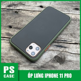 Ốp lưng chống sốc dành cho iPhone 11 Pro nút bấm màu cam - Màu xanh - PS Case Phân Phối