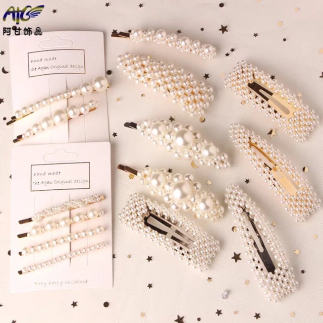 [Kẹp tóc,cặp tóc đính đá, ngọc nhân tạo Hàn Quốc (20 mẫu)