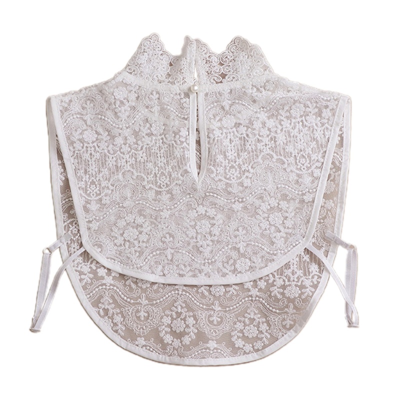 Áo Kiểu Cổ Đứng Phối Ren Họa Tiết Thêu Hoa Phong Cách Hoàng Gia Thanh Lịch Cho Nữ