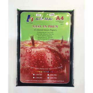 Giấy in ảnh Kim Mai 1 mặt bóng ĐL 135g ,A4 100 tờ / xấp